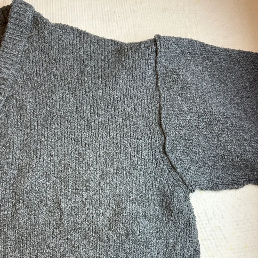 Free People Women's Dark Gray Charcoal V-Neck Sweater Size XL - Picture 6 of 11